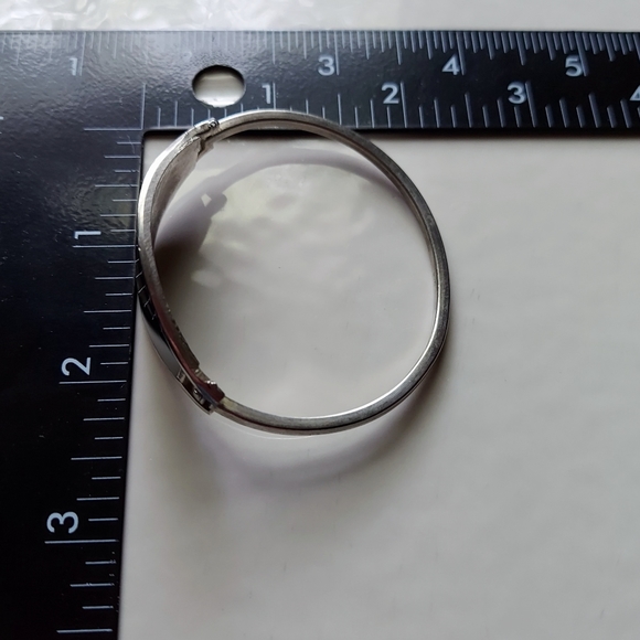 Mexico Alpaca Black Silver Mother of Pearl Abalone Bracelet 6.5 Small +Gift Bag - Picture 4 of 6